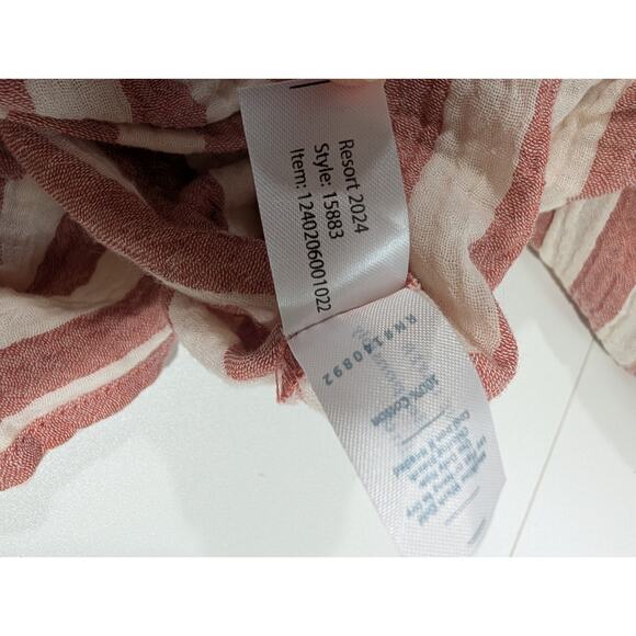 Marine Layer Dress Womens Large Red Stripe Cotton Gauze Maxi - Picture 8 of 12